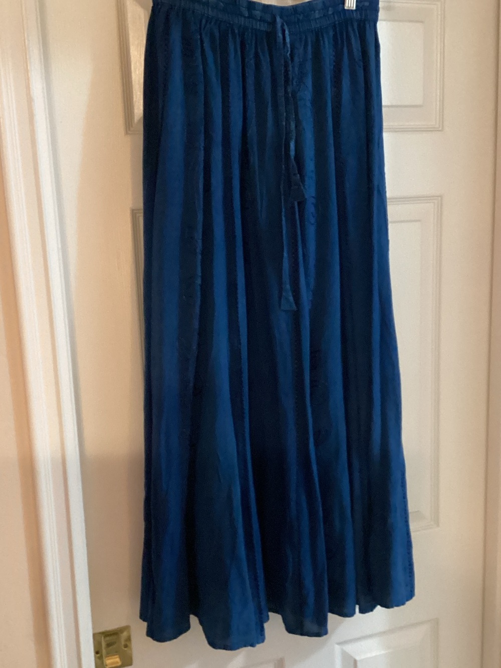 Studio West Navy Blue Maxi Skirt with Drawstring Waist